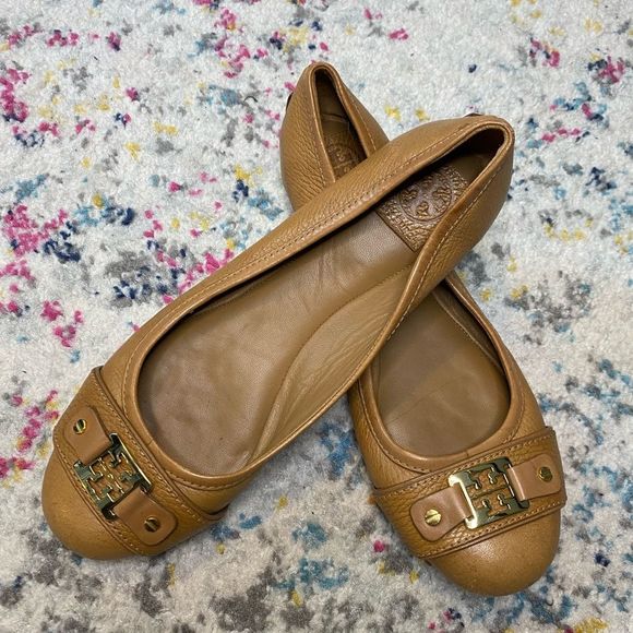 Tory Burch Royal Tan Box In Clines
Ballet Tumbled Leather Flats Sz 10.5 - Picture 2 of 13